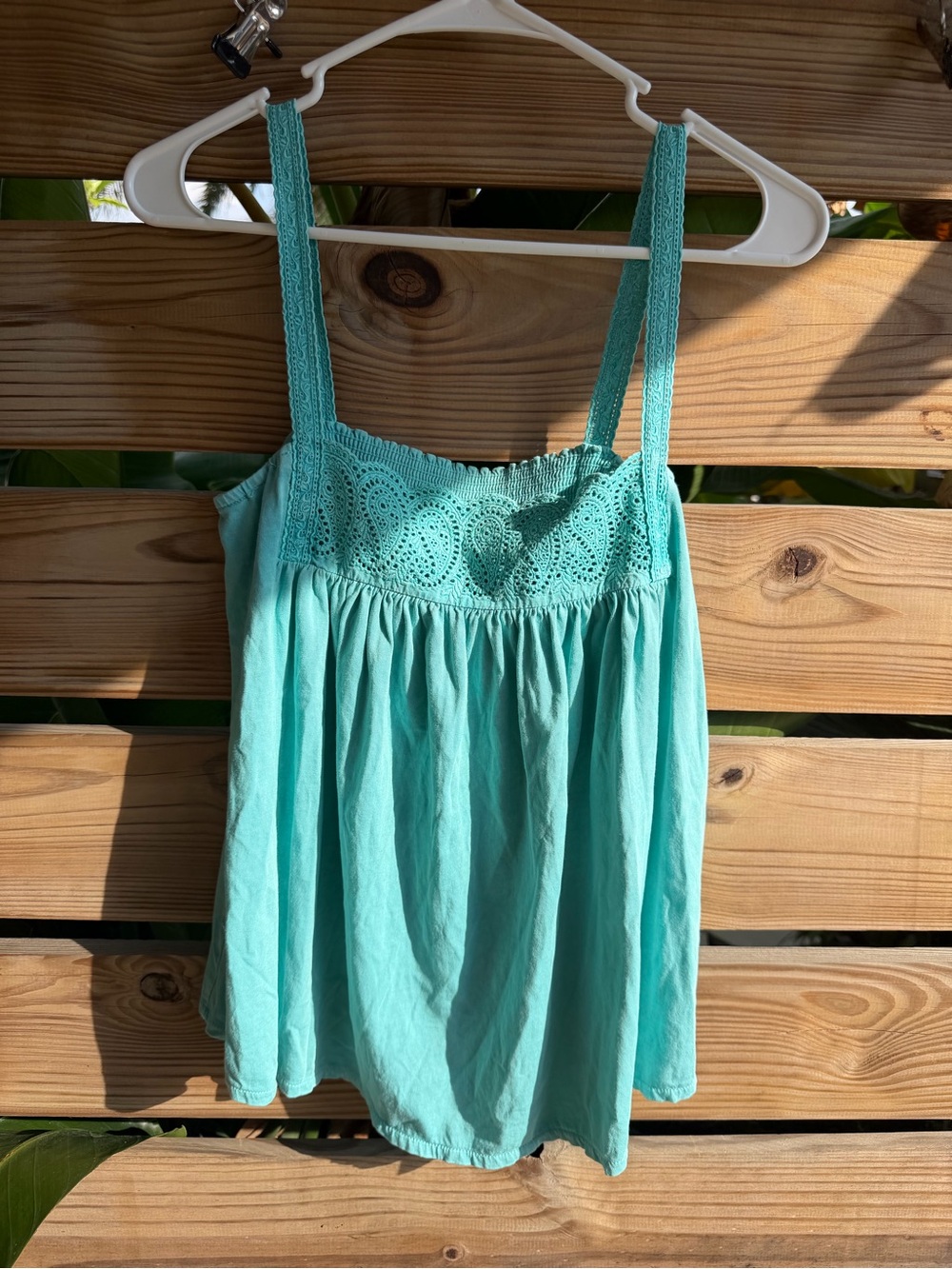 Y2K jcrew Women’s Mint Crochet-Detail Tank Top